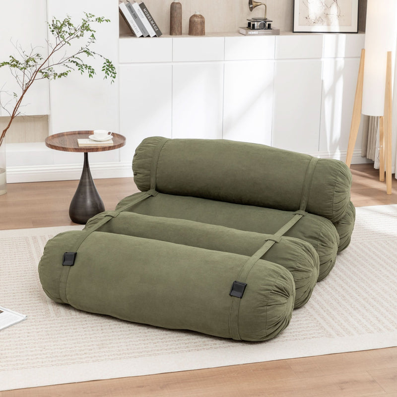 Corduroy Floor Sofa With Adjustable Straps & Multi Person Lounge Chair