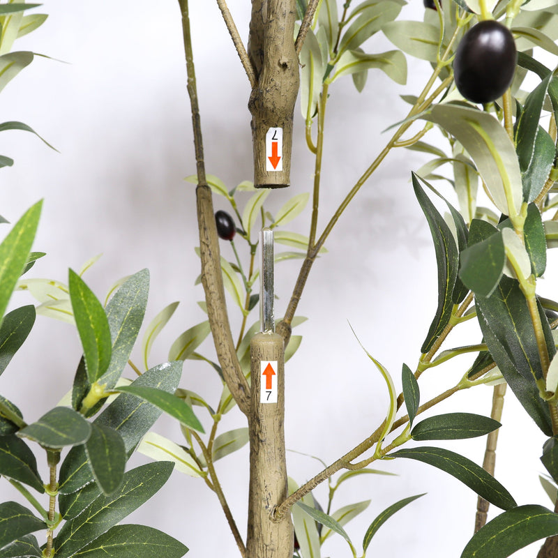 6' Artificial  Olive Tree in Plastic Black Pot, 1pc/set
