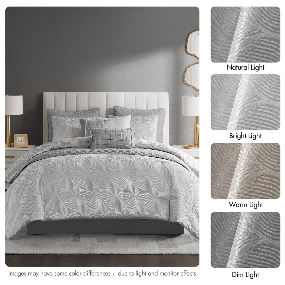 10- Piece Cal King Jacquard Comforter Set Media 5