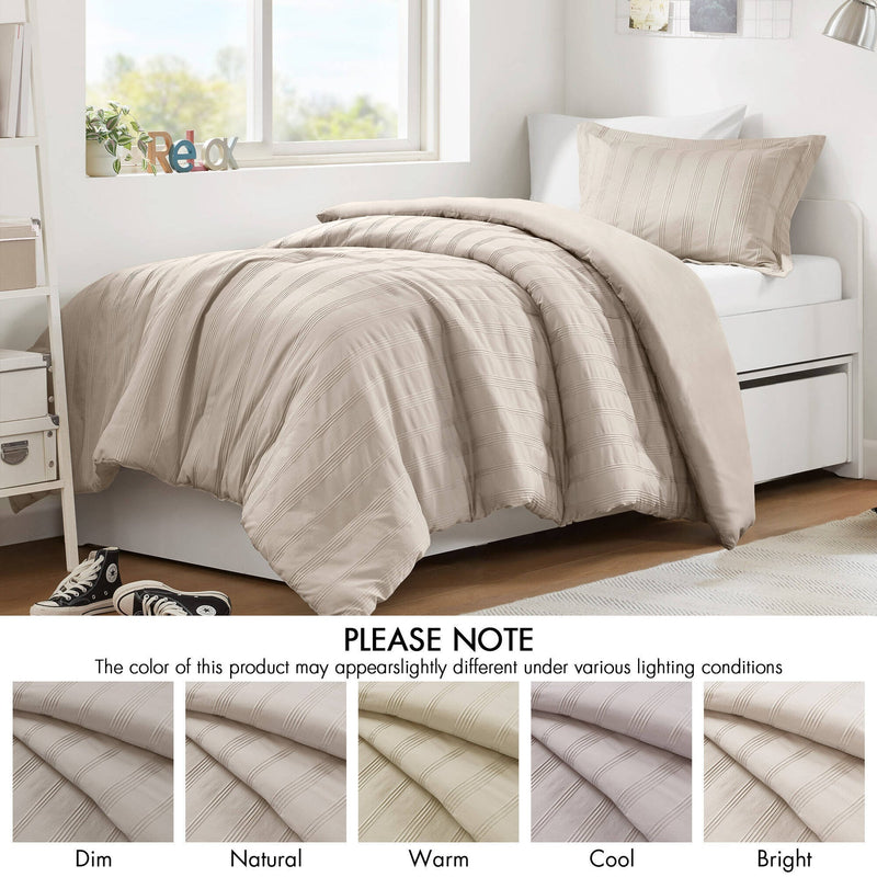 2-Piece Twin/Twin XL Woven Striped Duvet Set