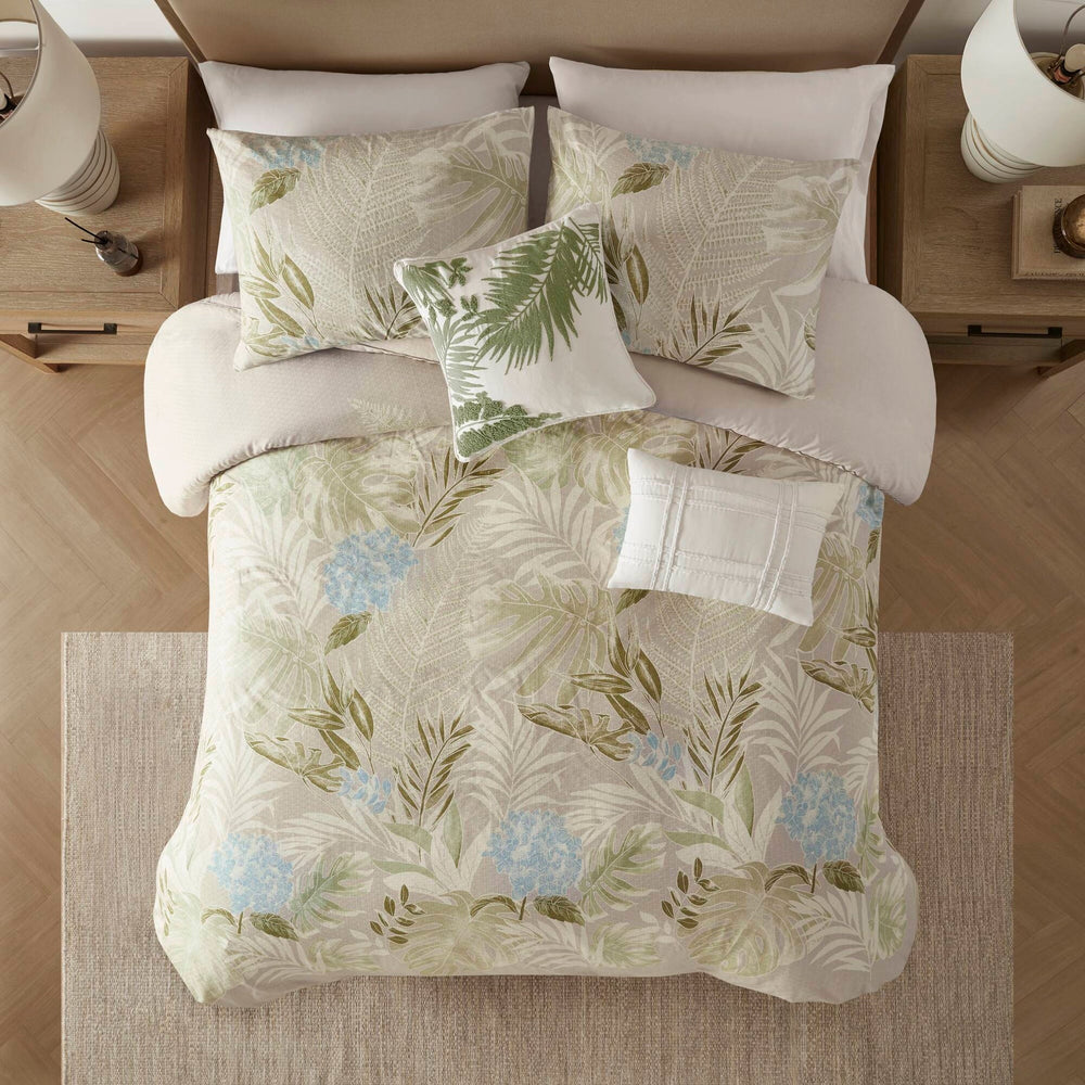 5-Piece Full/Queen Cotton Duvet Cover Set with Throw Pillow Media 11