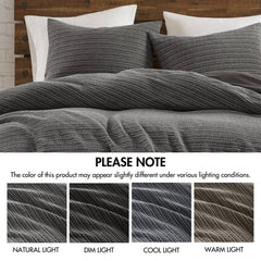 3PCS Waffle Washed Duvet Set perspective
