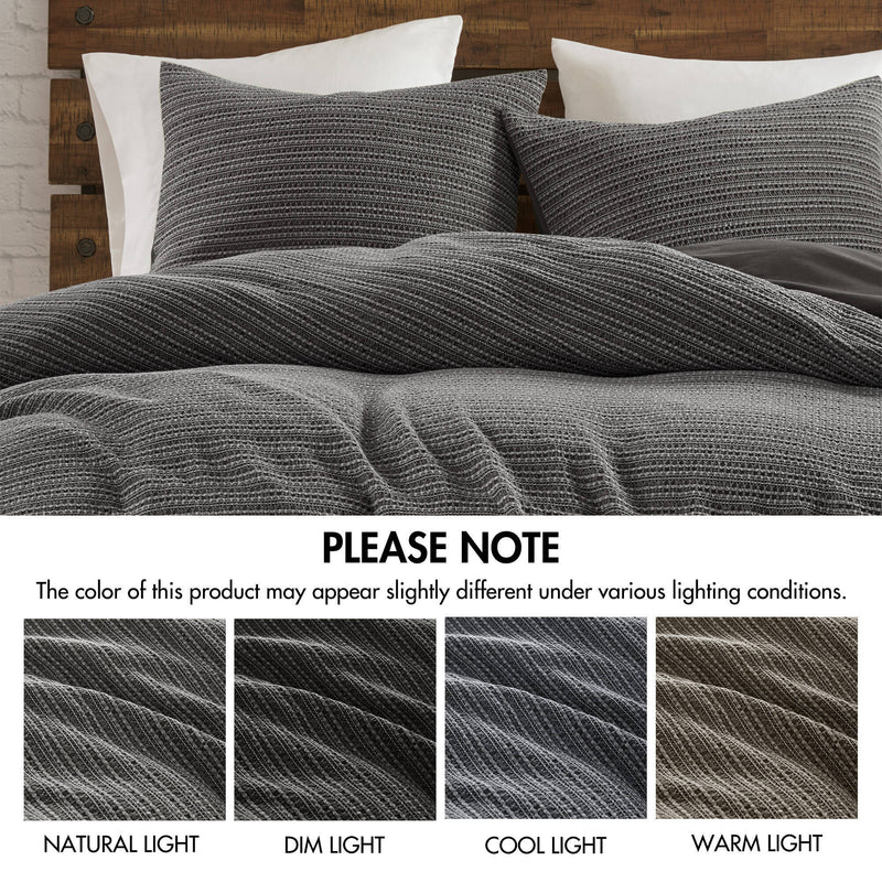 3PCS Waffle Washed Duvet Set
