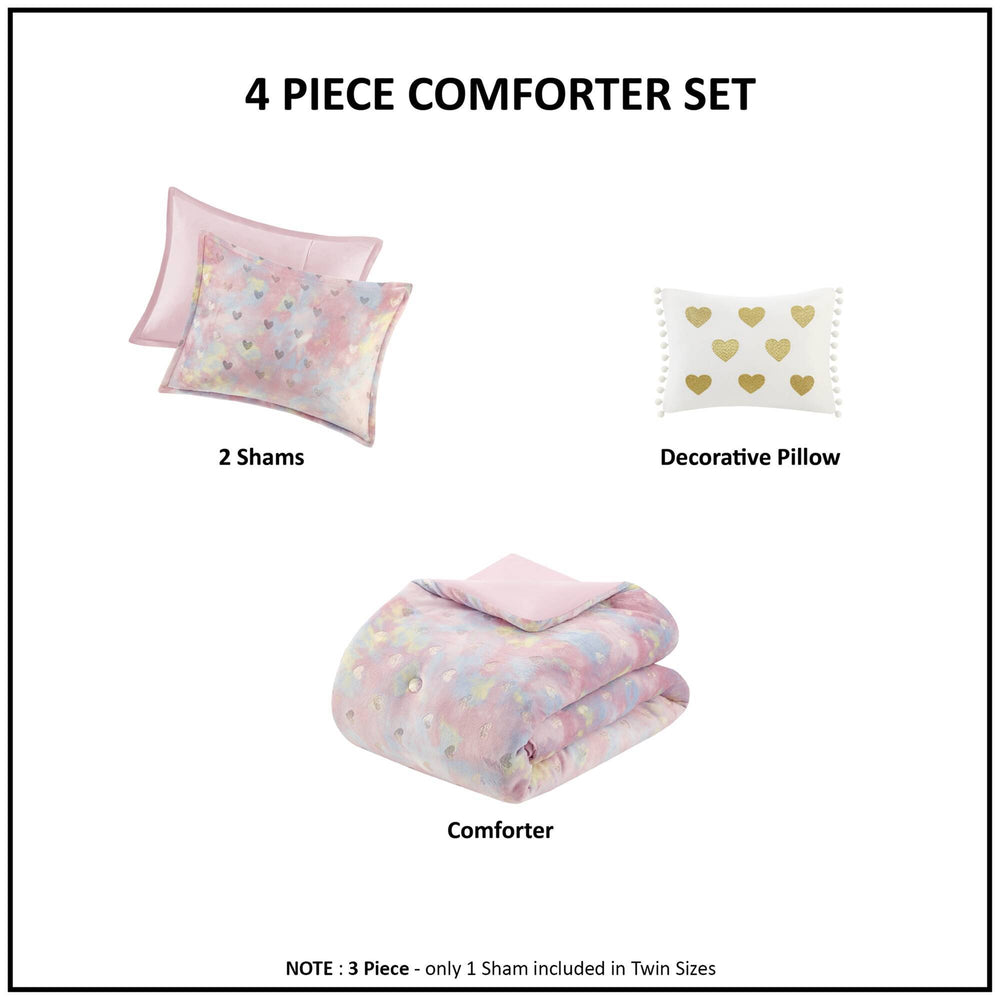 Metallic Printed   Comforter Set with Throw Pillow Twin/Twin XL Media 4