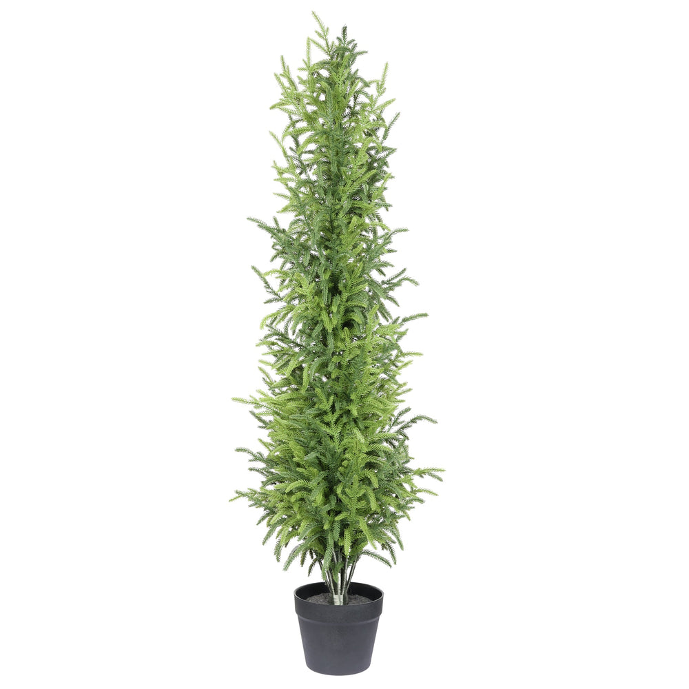 4' Artificial Real Touch Pine Tree in Black Plastic Pot, 1pc/set Media 4