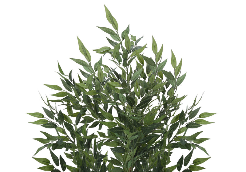Artificial Plant, 47' Tall, Acacia Tree, Indoor, Faux, Fake, Floor, Greenery, Potted, Silk, Decorative, Green Leaves, Black Pot