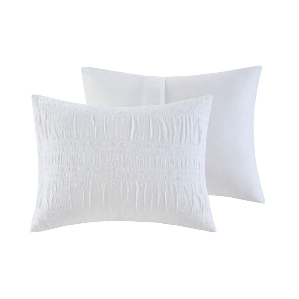 King/Cal King 4 Piece Cotton Seersucker Duvet Cover Set Media 6