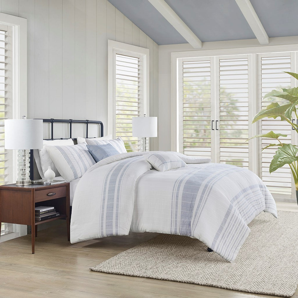 5 Piece Cotton Jaquard Duvet Set-Full/Queen Media 1
