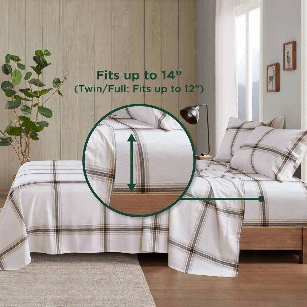 3 PCS Twin Sheet Set Tan Plaid Media 11