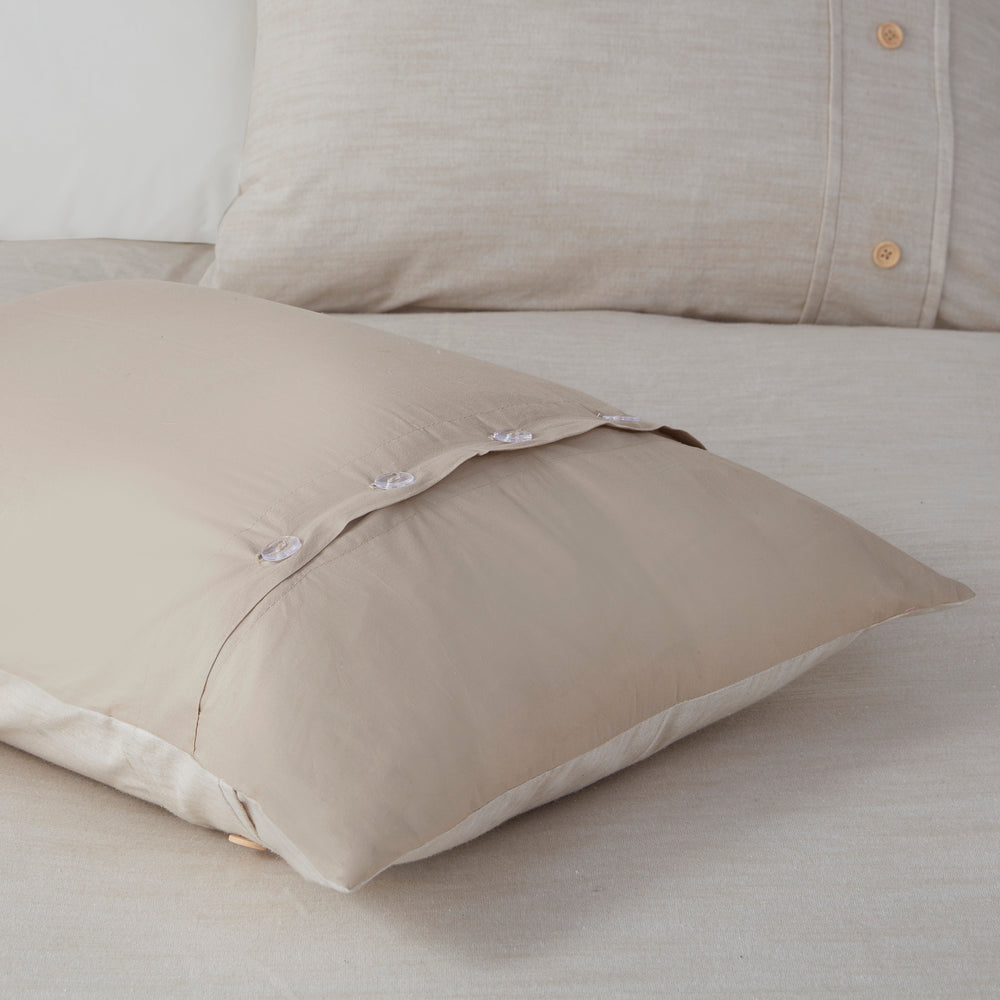 5 Piece Organic Cotton Oversized Comforter Cover Set w/removable insert Natural Full/Queen Media 11
