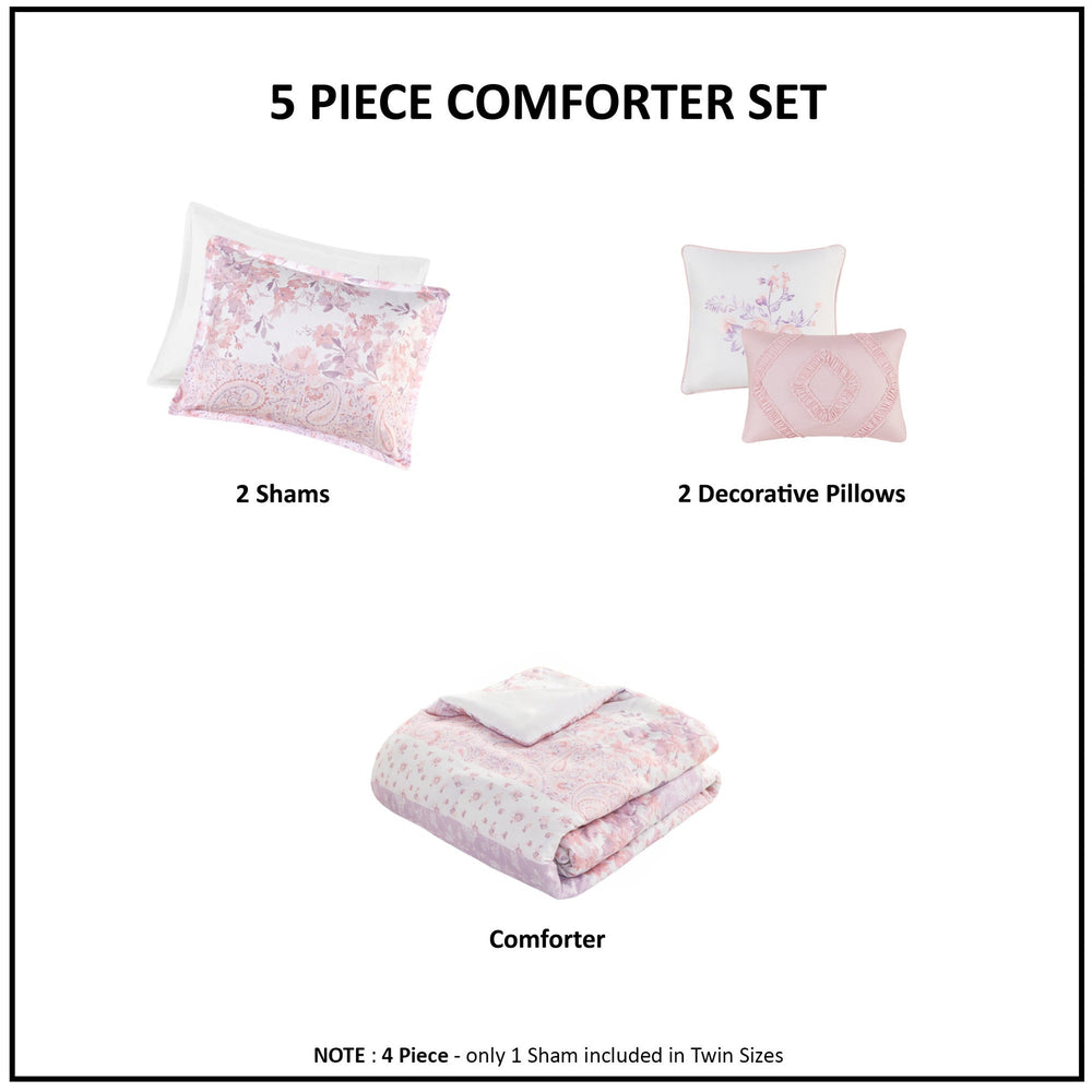 Floral Paisley Comforter Set Full/Queen Media 5