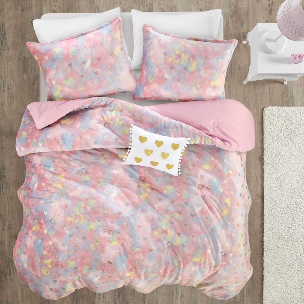Metallic Printed   Comforter Set with Throw Pillow Full/Queen Media 10