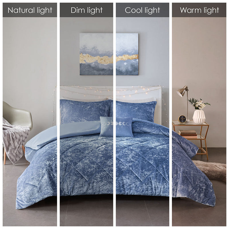 Twin/Twin XL Velvet Duvet Cover Set with Throw Pillow