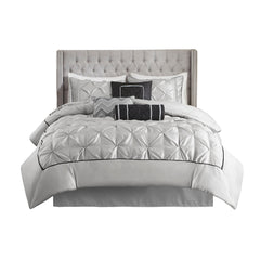 7-Piece 100% Polyester Pieced Pleated Tufted Comforter Set perspective