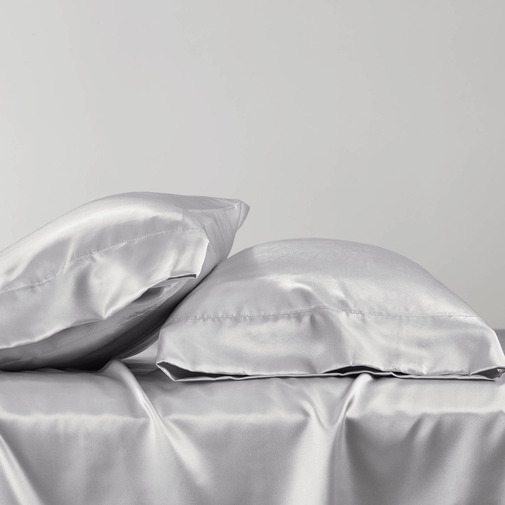 4 PCS Twin Luxury Sheet Set Light Grey Media 14