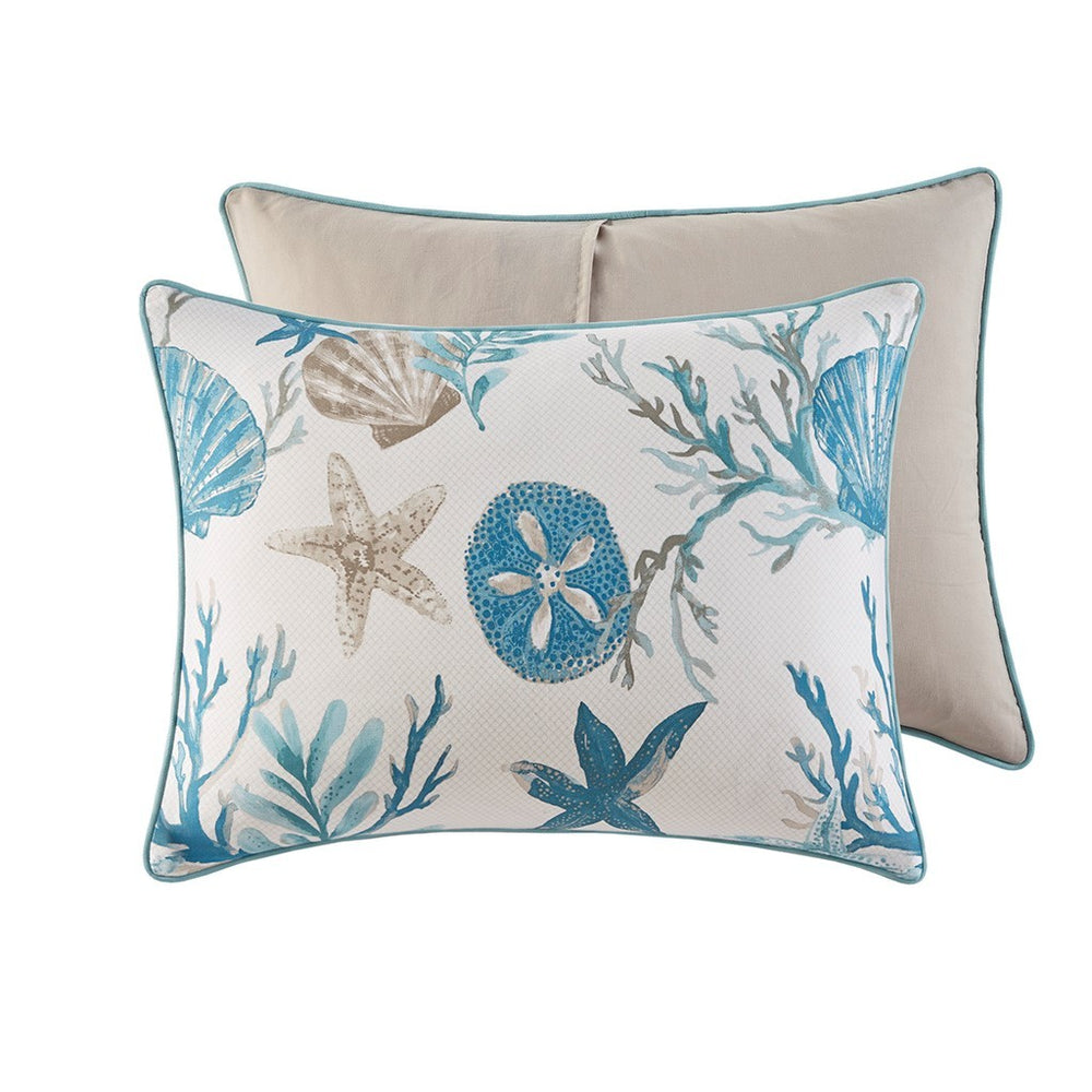 7 Piece Cotton Sateen Comforter Set Aqua Cal King Media 7