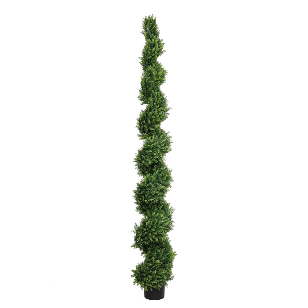 7FT Tall Artificial Two-Tone Cypress Pine Tree – Realistic Lifelike Faux Greenery with Natural Dual Color Leaves for Indoor Outdoor Home Office Decoration, Potted Fake Tree, 1pc/set Media 2