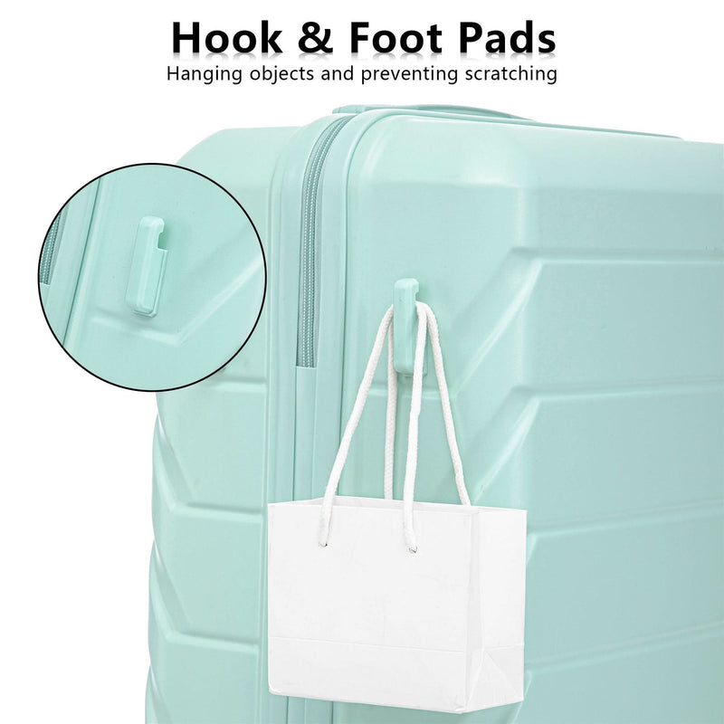 ABS Spinner Luggage Mint Green Durable 3 Piece Set & Combination Lock