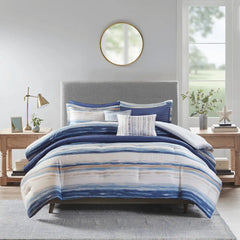 8 Piece Printed Seersucker Comforter and Quilt Set Collection perspective