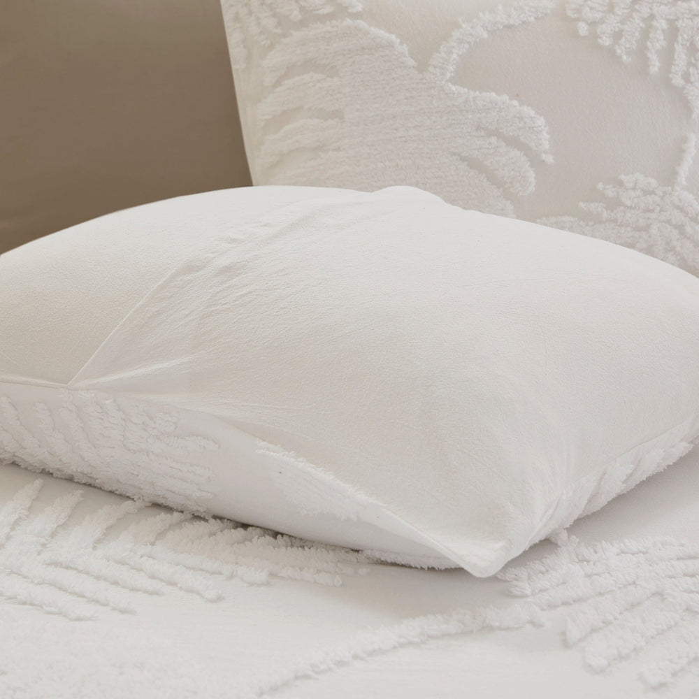 3 Piece Tufted Cotton Chenille Palm Comforter Set Off-White King/Cal King Media 11