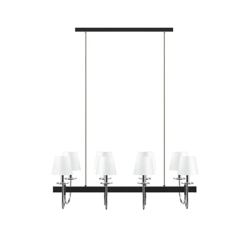 8 Light Chandelier Polyester Drum Shades Traditional Dining Room Fixture