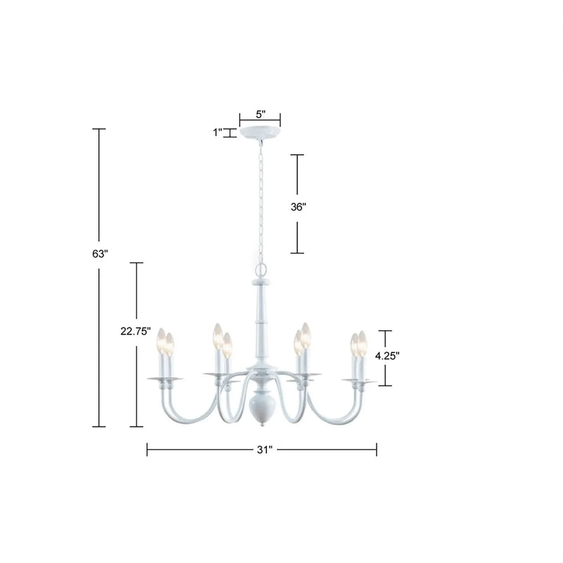 Chandelier Iron 8 Light Traditional Ceiling Fixture For Living Room