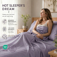 Bamboo Sheet Set Organic Bamboo & Oeko-Tex Certified Soft Sleep Comfort perspective