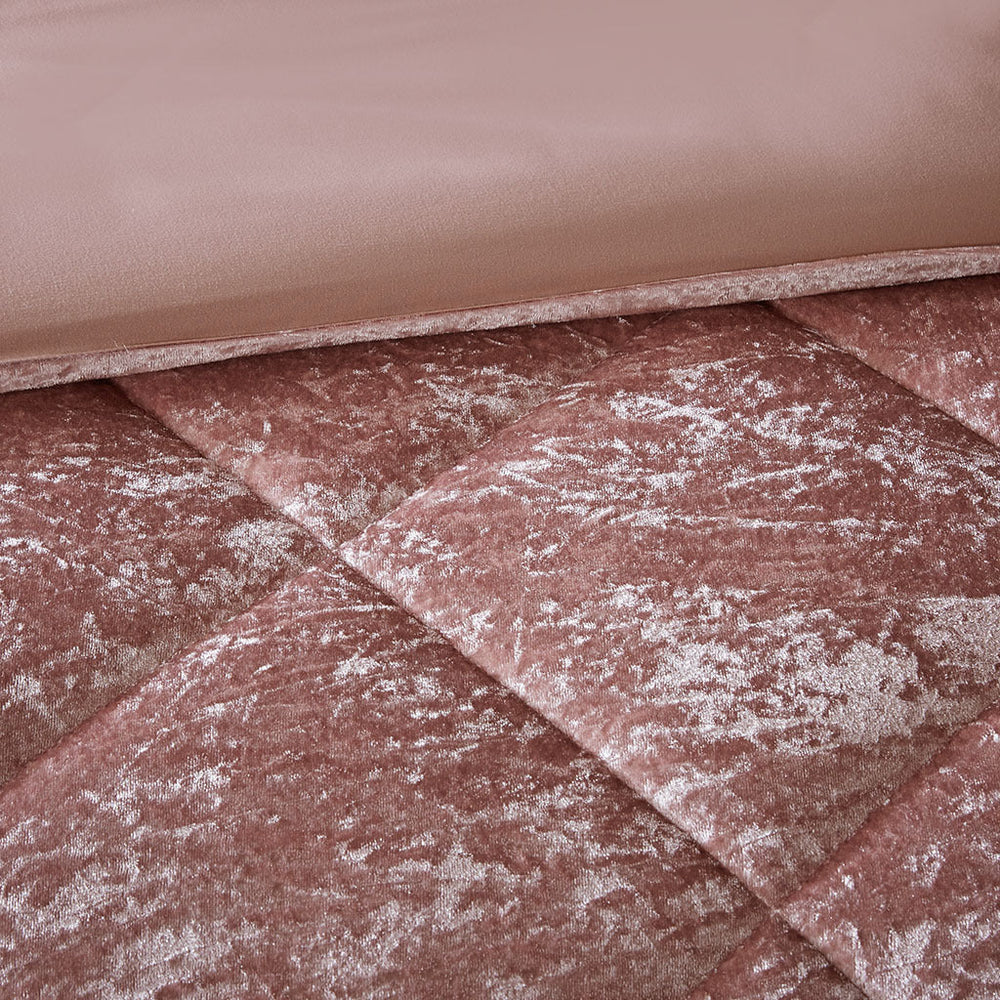 Full/Queen Velvet Duvet Cover Set with Throw Pillow Media 2