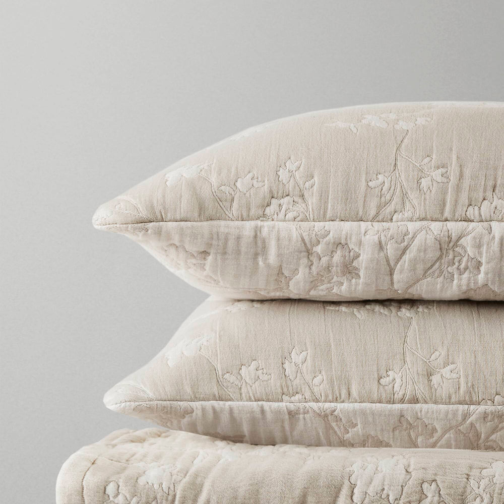 3 Pieces Full/Queen Jacquard Cotton Gauze Quilt Set,Linen Media 19