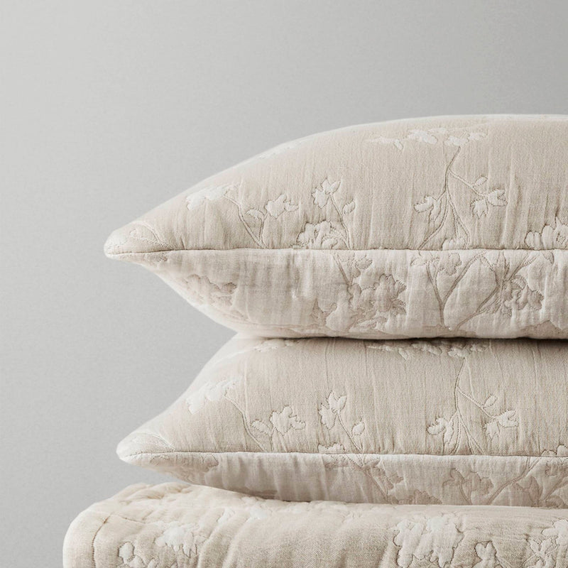 3 Pieces Full/Queen Jacquard Cotton Gauze Quilt Set,Linen