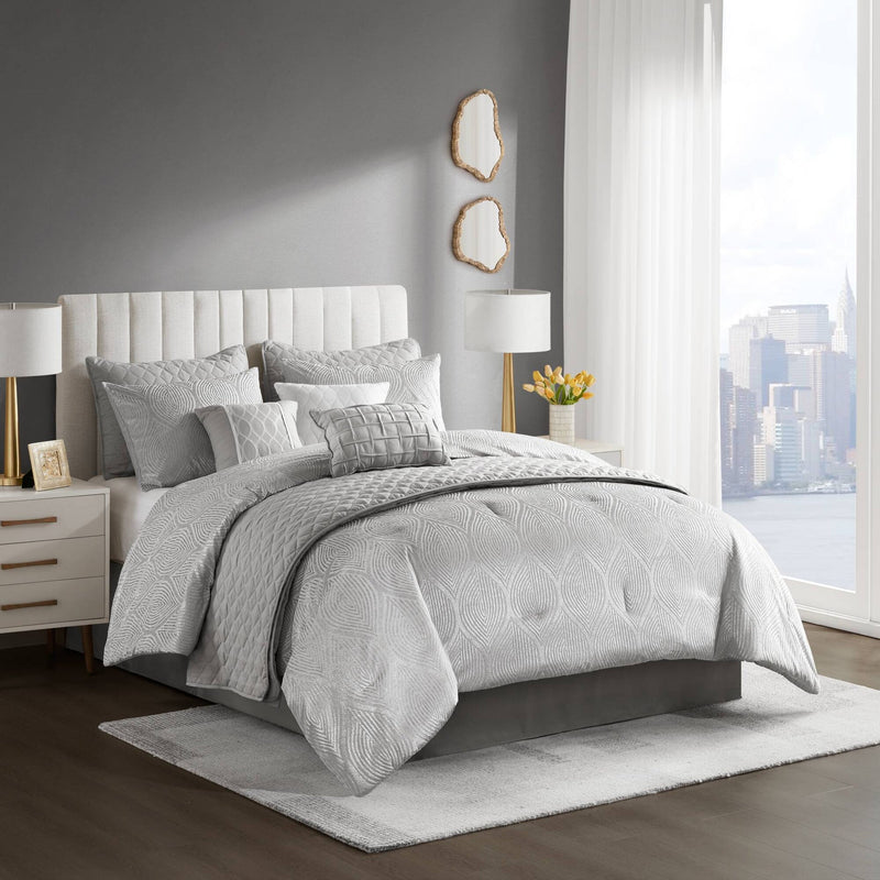 10- Piece Cal King Jacquard Comforter Set