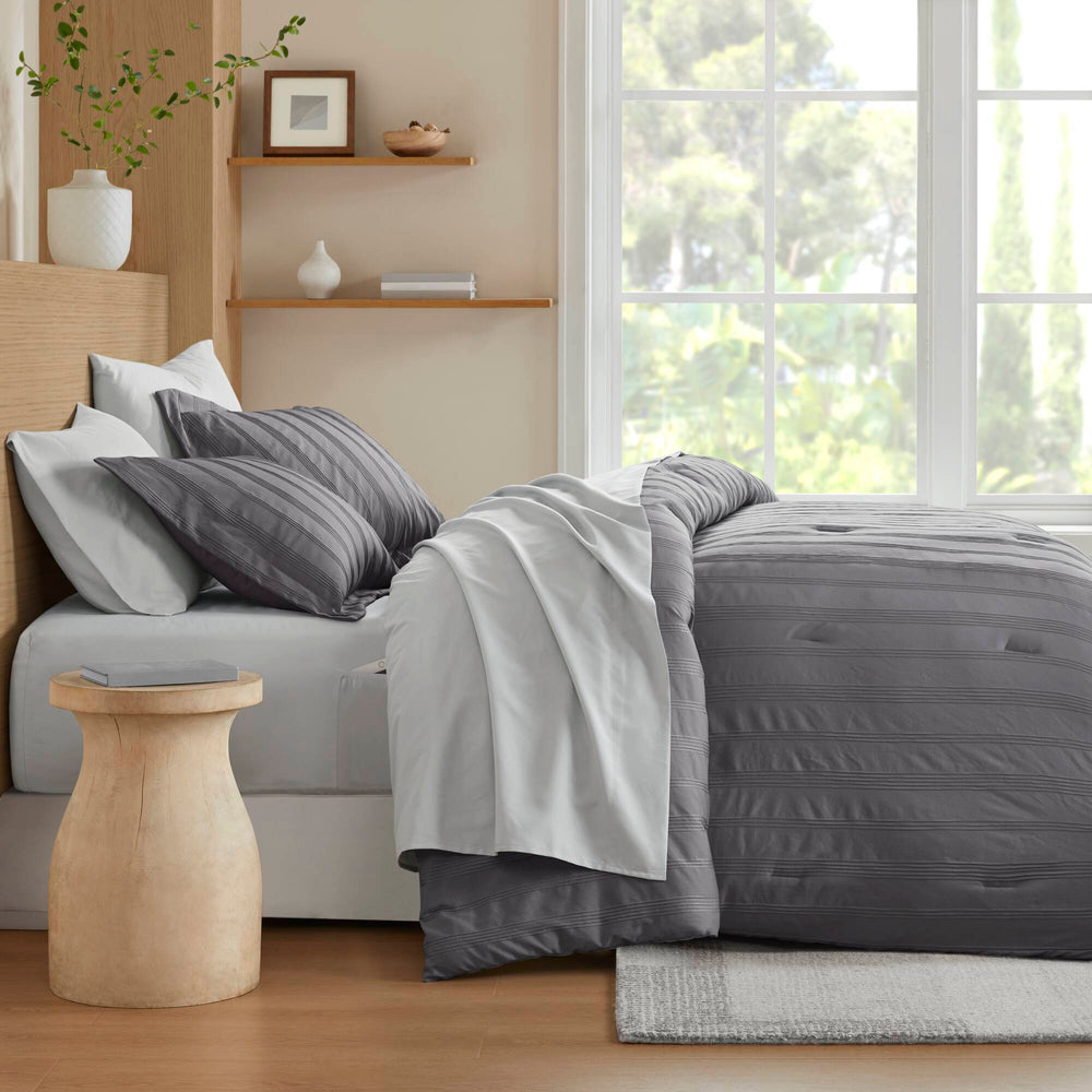 7-Piece Cal King Woven Striped Comforter Set Media 17