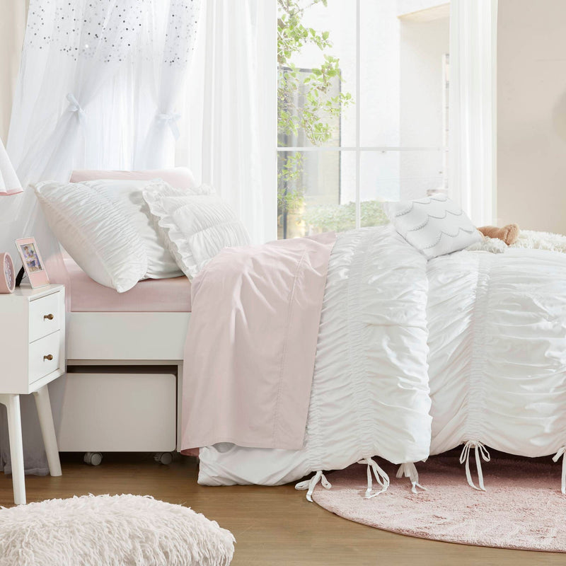 4 Pieces Twin/Twin XL Comforter Set,White