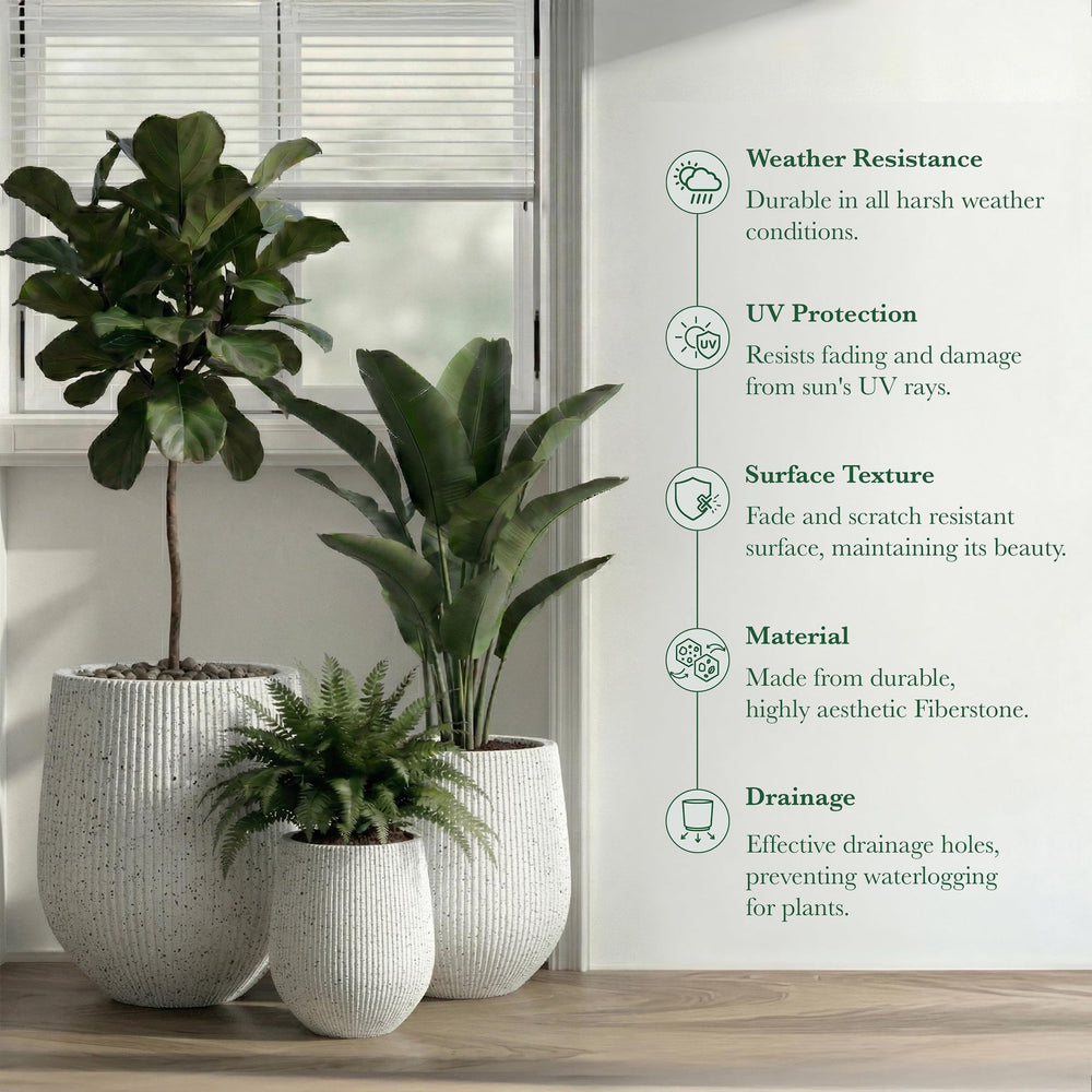 DTY Signature Mount Wilson Modern Indoor Outdoor Fiberstone Tapered Planter, Lightweight, Weather Resistant Garden Pot with Drainage Hole & Rubber Plug (Black, 11'' D x 12'' H) Media 73