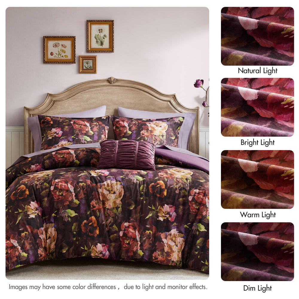 4-Piece Queen Velvet Comforter Set Media 3