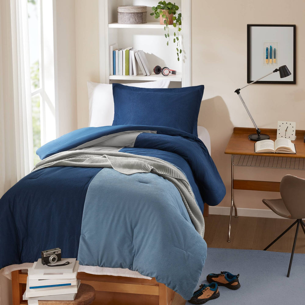 2 Pieces Twin/Twin XL Comforter Set,Blue Media 9