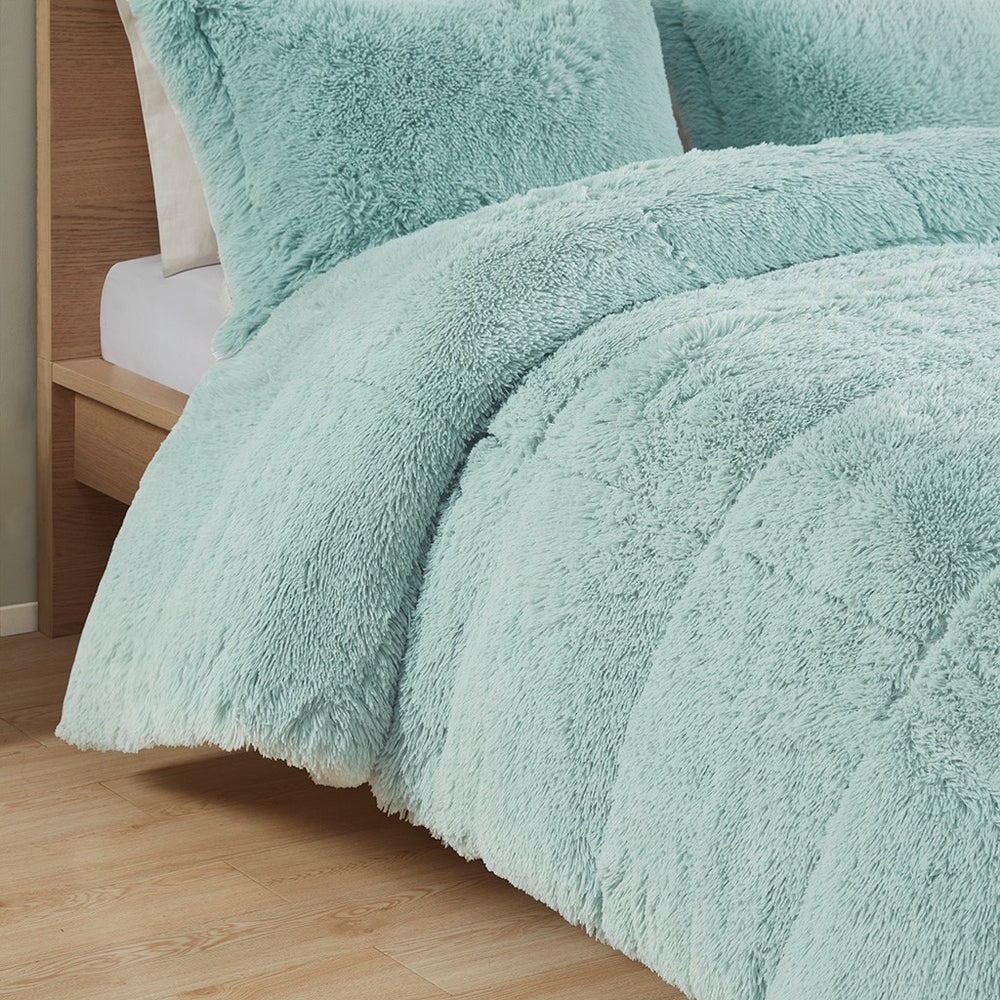 Twin/Twin XL Shaggy Long Fur Comforter Mini Set Media 7