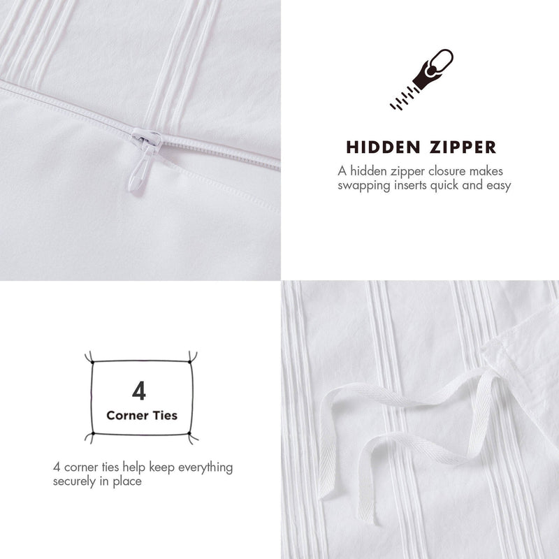 3-Piece Full Woven Striped Duvet Set