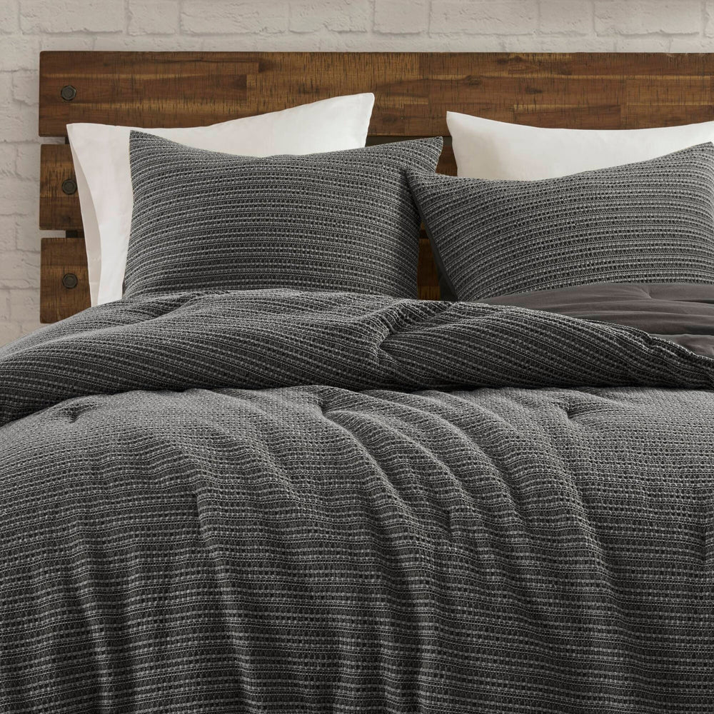 3PCS King/Cal King Waffle Washed Comforter Set Media 21