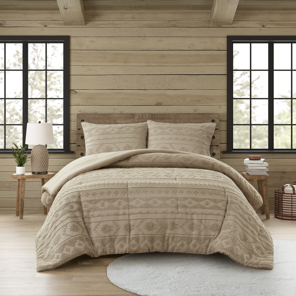 2 PCS Twin/Twin XL Chenille Oversized Comforter Set Tan Media 5