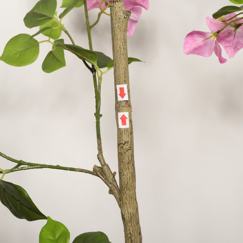 Artificial Bougainvillea Tree with Black Plastic Pot, Realistic Faux Flowering Plant in Green Leaves and Pink Blooms, 72-Inch Indoor Decor for Home Office Media 8