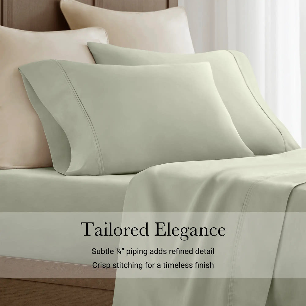 25779759 4 Pieces Queen Sateen Sheet Set,Sage     DTY Store Sateen Sheet Set     DTY Store