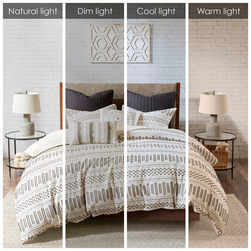 King/Cal King Cotton Jacquard Duvet Cover Mini Set Media 2