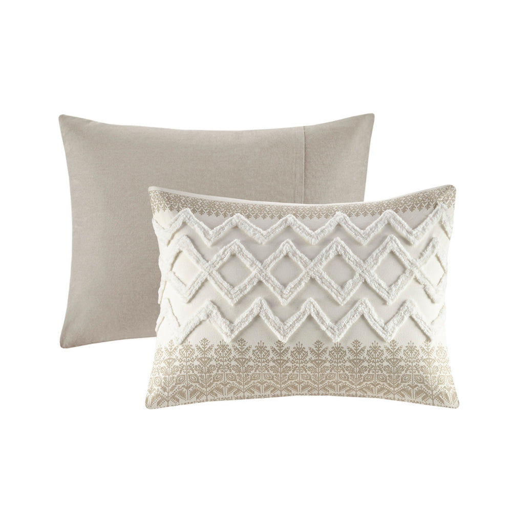 King/Cal King 3 Piece Cotton Duvet Cover Set with Chenille Tufting Media 3