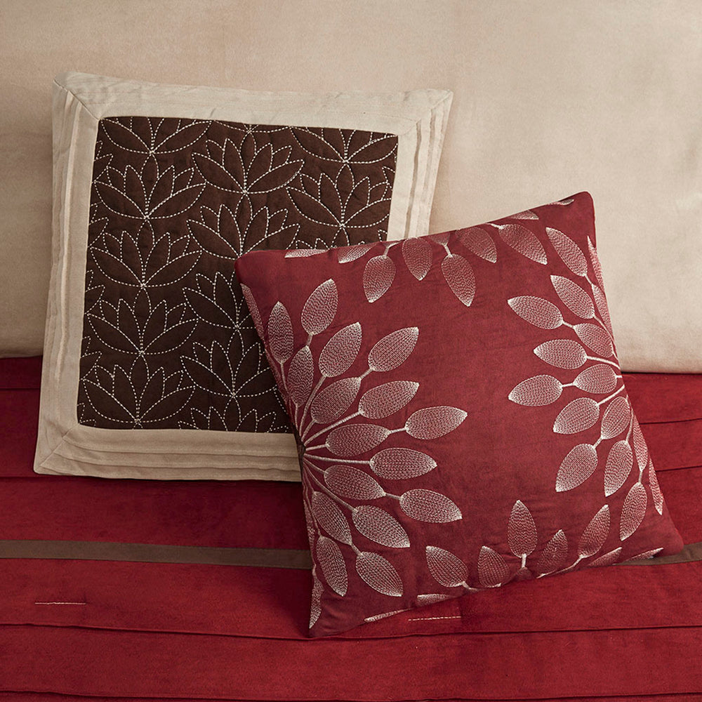 7 PC Pieced Faux Suede Comforter Set Red Queen Media 3