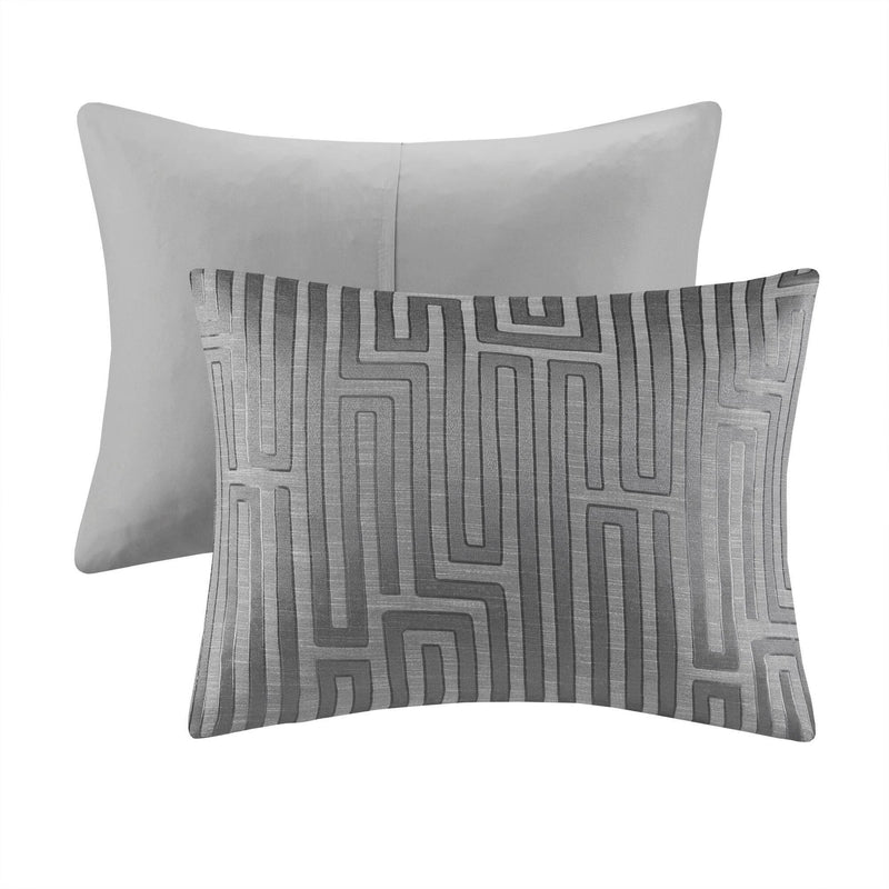 10 PCS King Luxury Jacquard Comforter Set Grey
