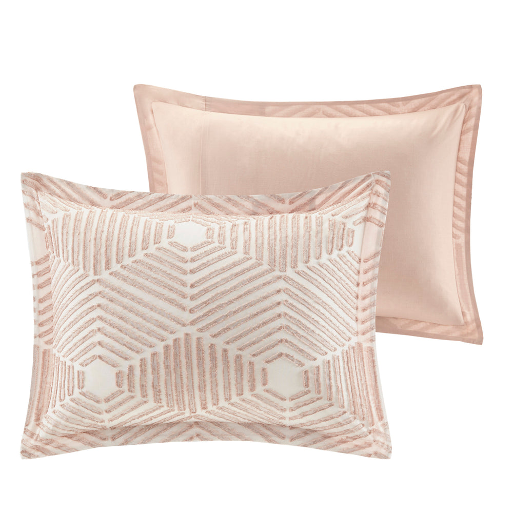 Cotton Jacquard Comforter Set Blush King/Cal King Media 6