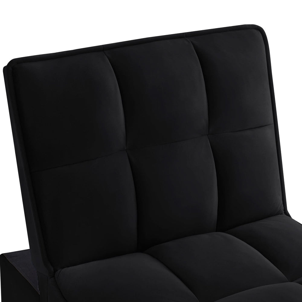 Velvet Sofa Bed Convertible Chaise Lounge Black Living Room American Design Media 6