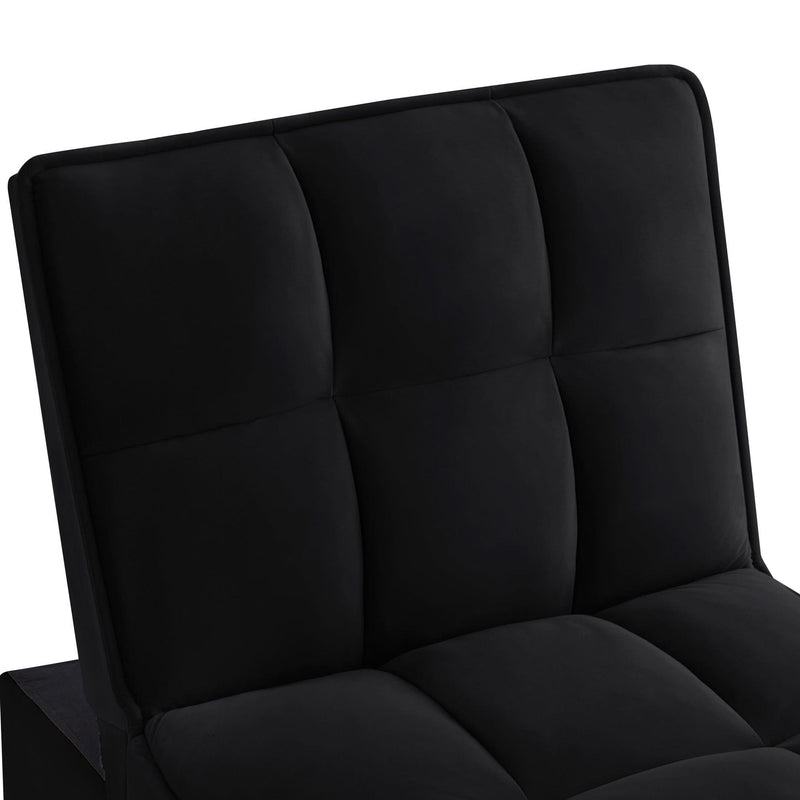 Velvet Sofa Bed Convertible Chaise Lounge Black Living Room American Design