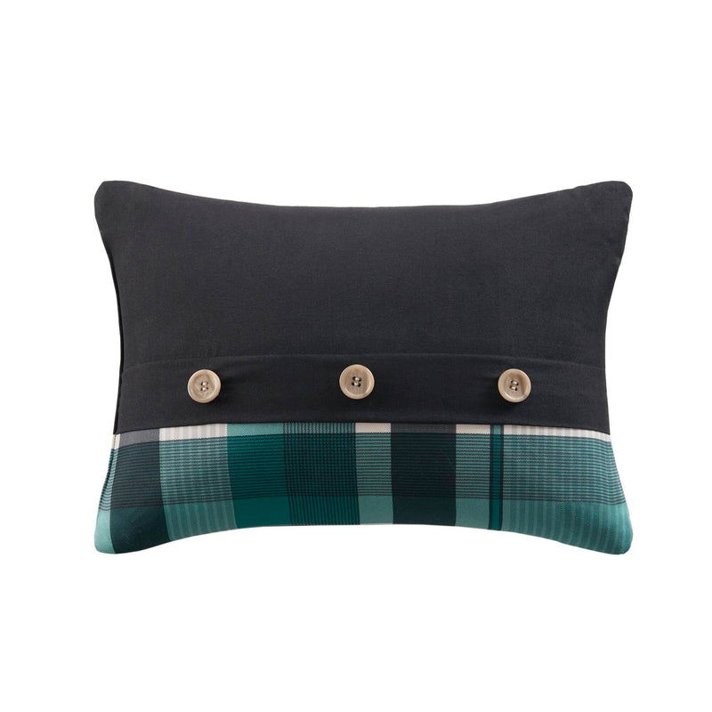 7 PCS Twin XL Plaid Comforter Set with Bed Sheets Teal/Black
